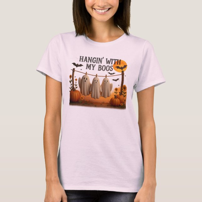 Hangin' With My Boos Funny Halloween Ghosts Tee (Vorderseite)