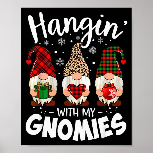 Hangin With My Gnomie Leopard Women Christmas Gnom Poster (Vorne)