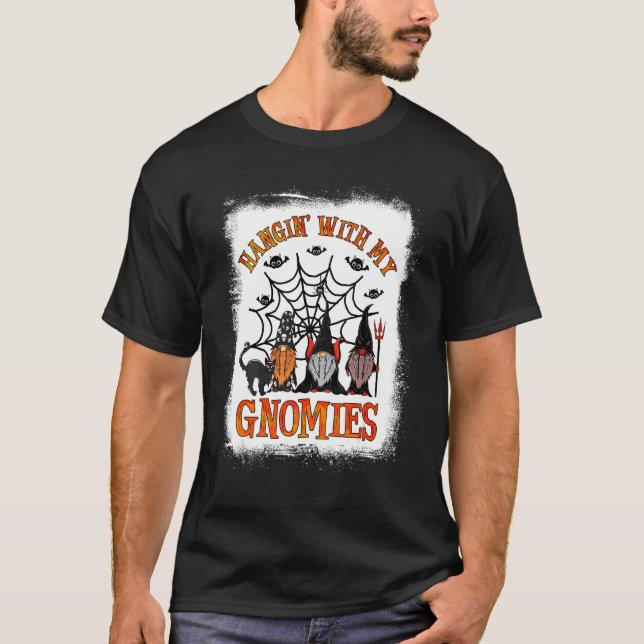 Hangin' With My Gnomies Cute Halloween Pumpkin Gno T-Shirt (Vorderseite)
