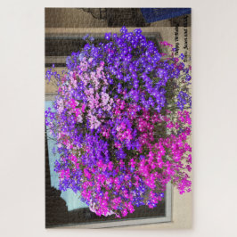 Hanging Basket Pink Purple Blumen Geburtstagsgesch Puzzle
