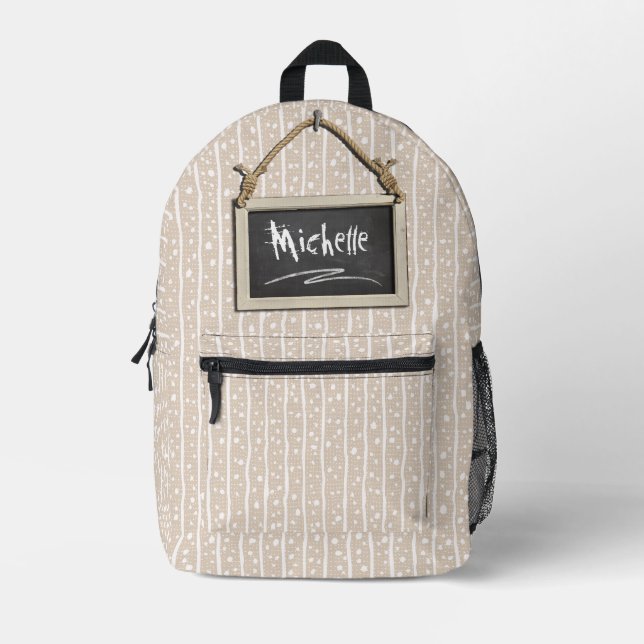 Hanging Chalkboard Beige ID397 Bedruckter Rucksack (Vorderseite)