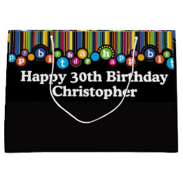 Hanging Dots Birthday Custom Gift Bag Große Geschenktüte