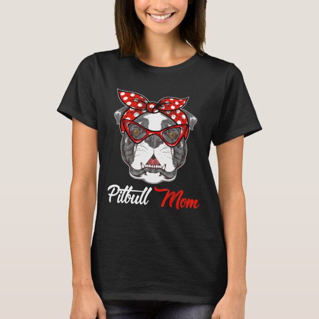 Hanging einfach mit Pitbull Mama tragen Bandana T-Shirt (Vorderseite)