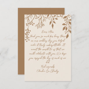 Hanging Florals Foliage Warm Romantic Boho Earthy Dankeskarte