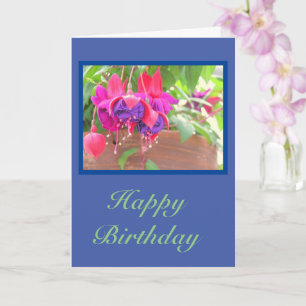 Hanging Fuchsia Pflanze/Happy Birthday/anpassbar Karte