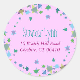 HANGING HEBREW LETTER Baby Naming Rücksendeadresse Runder Aufkleber