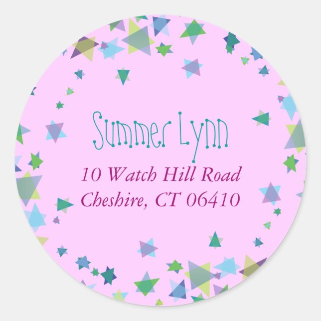 HANGING HEBREW LETTER Baby Naming Rücksendeadresse Runder Aufkleber (Vorderseite)