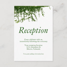 Hanging Ivy Greenerity Hochzeitsempfang Begleitkarte