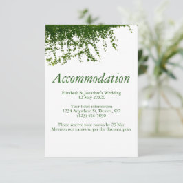 Hanging Ivy Greenery Hochzeitsunterkunft Begleitkarte