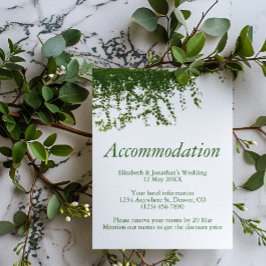 Hanging Ivy Greenery Hochzeitsunterkunft Begleitkarte