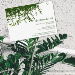 Hanging Ivy Greenery Hochzeitsunterkunft Begleitkarte