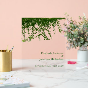Hanging Ivy Greenery Wedding Acrylschild