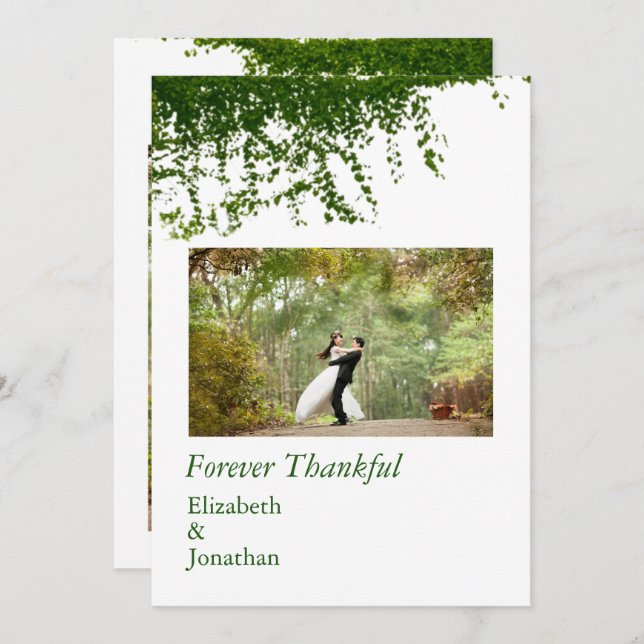 Hanging Ivy Greenery Wedding Dankeskarte (Vorne/Hinten)