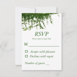 Hanging Ivy Greenery Wedding RSVP Karte