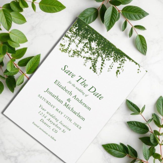 Hanging Ivy Greenery Wedding Save The Date (Von Creator hochgeladen)