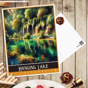 Hanging Lake, Colorado Vintage Malerei Postkarte