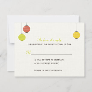 Hanging Lanterns Wedding RSVP Card Karte