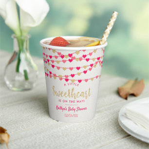 Hanging Liebe Herz Kleine Sweetheart Baby Dusche Pappbecher