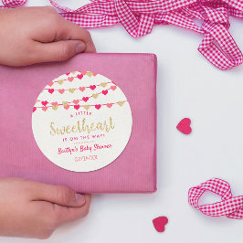 Hanging Liebe Herz Kleine Sweetheart Baby Dusche Runder Aufkleber