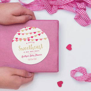 Hanging Liebe Herz Kleine Sweetheart Baby Dusche Runder Aufkleber