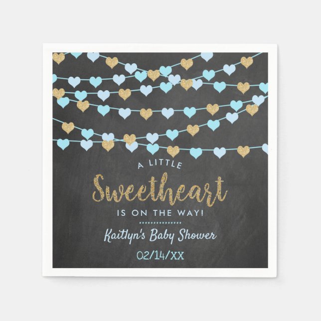 Hanging Liebe Herz Kleine Sweetheart Baby Dusche Serviette (Vorderseite)