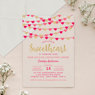 Hanging Liebe Herz Little Sweetheart Geburtstag Acryleinladungen