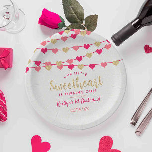 Hanging Liebe Herz Little Sweetheart Geburtstag Pappteller