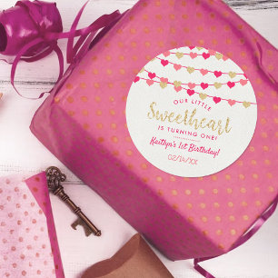 Hanging Liebe Herz Little Sweetheart Geburtstag Runder Aufkleber