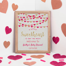 Hanging Liebe Herz Sweetheart Babydusche Willkomme Poster
