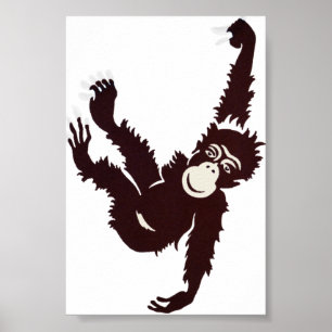 Hanging Monkey Poster