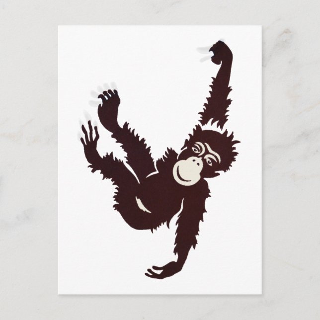 Hanging Monkey Postkarte (Vorderseite)