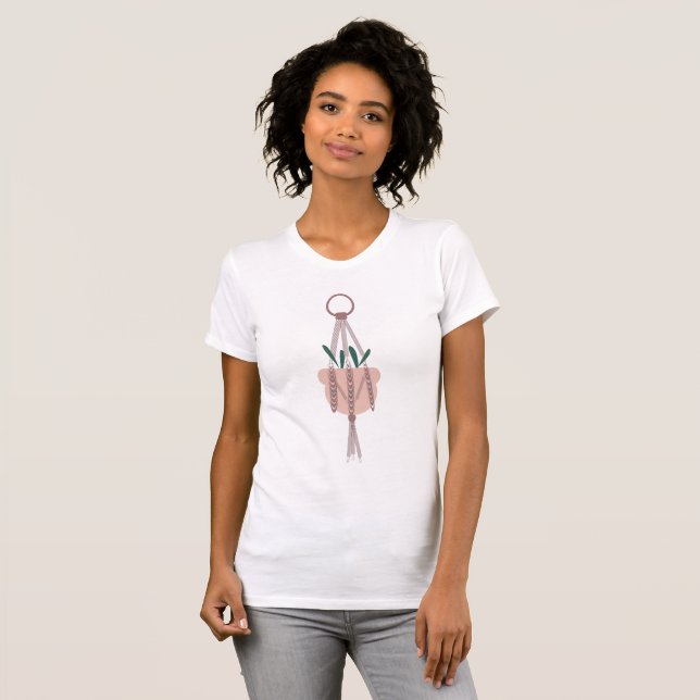 Hanging Planter Macrame Dschungel House Pflanze T-Shirt (Vorne ganz)