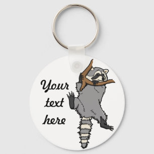 Hanging raccoon personalised  schlüsselanhänger