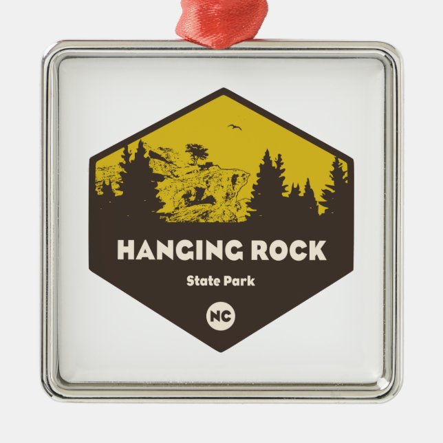 Hanging Rock Staat Park, North Carolina Ornament Aus Metall (Vorne)
