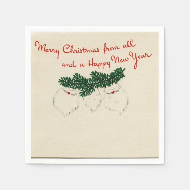Hanging Santa Beards Paper Napkin Serviette (Vorderseite)