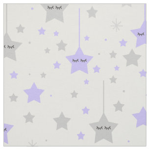 Hanging Sleepy Eyes Stars Lila grau Stoff