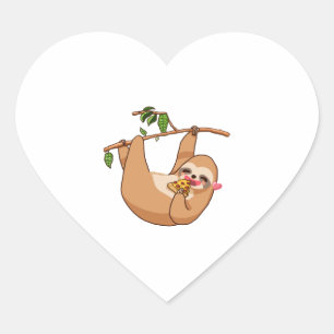 Hanging Sloth Lazy Sloth Liebe Herz-Aufkleber