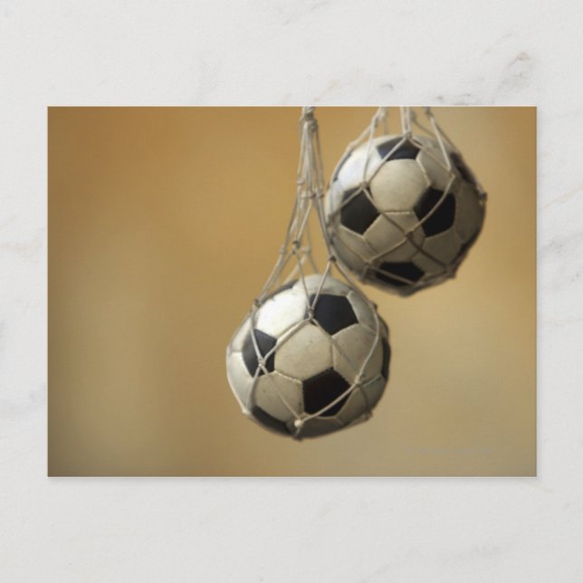 Hanging Soccer Balls Postkarte (Vorderseite)