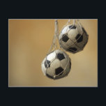 Hanging Soccer Balls Postkarte<br><div class="desc">Hängende Fußballbälle | Hemera Technologies | AssetID: 87732477</div>