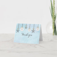 Hanging Starfish & Sand Dollar Beach Fold Card