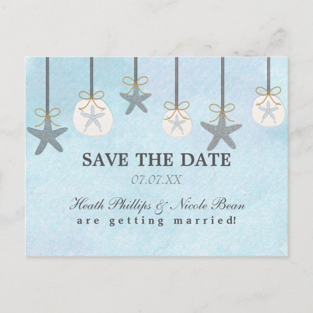 Hanging Starfish & Sand Dollars Beach Postkarten (Vorderseite)