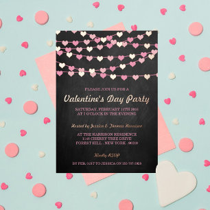 Hanging String Love Hearts Valentine's Day Party Folieneinladung