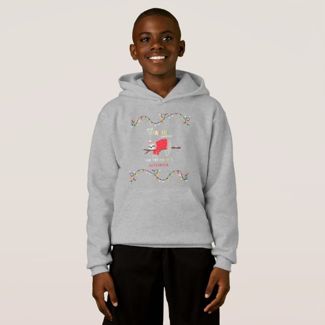 Hanging um Faulquappe Urlaub Hoodie (Vorne ganz)