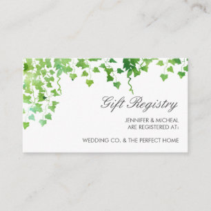 Hanging Vines Greenerity Wedding Gift Registrierun Begleitkarte
