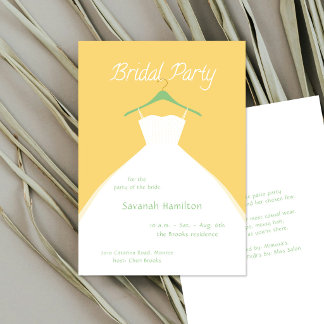 Hanging Wedding Dress Orange Bridal Party  Einladung