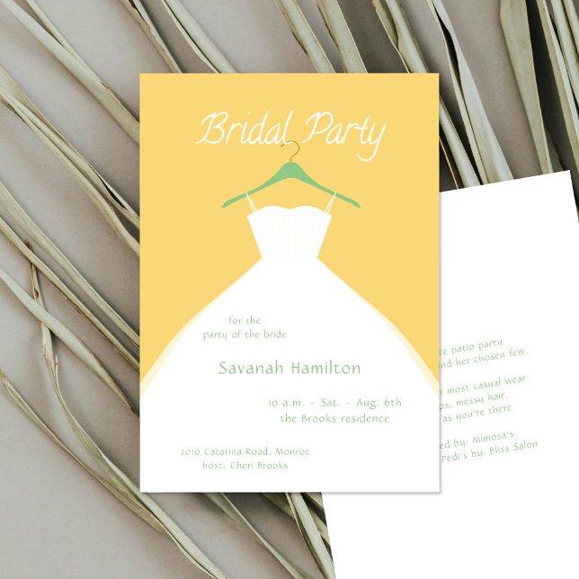 Hanging Wedding Dress Orange Bridal Party  Einladung (Von Creator hochgeladen)