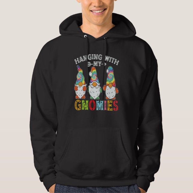 Hanging With Gnomies Gnome Merry Christmas Tie Dye Hoodie (Vorderseite)