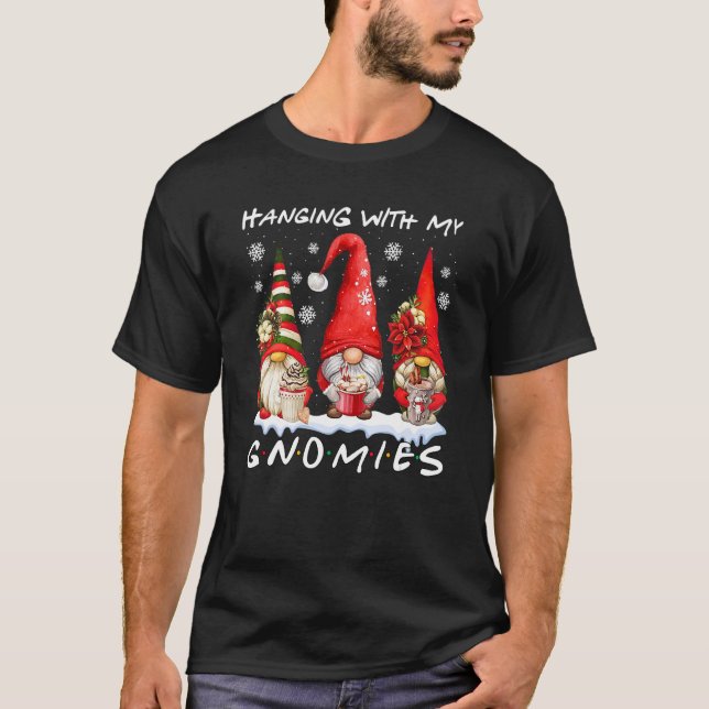 Hanging With My Gnomies  Christmas Gnome Xmas Men  T-Shirt (Vorderseite)