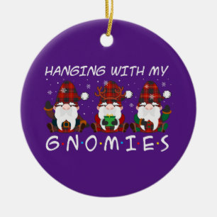 Hanging with my gnomies christmas keramik ornament
