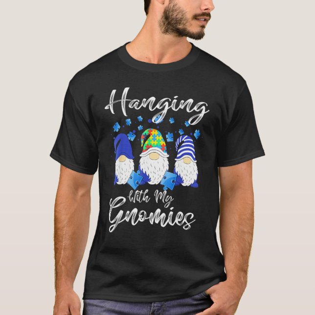 Hanging With My Gnomies Puzzle Autism Awareness Ou T-Shirt (Vorderseite)